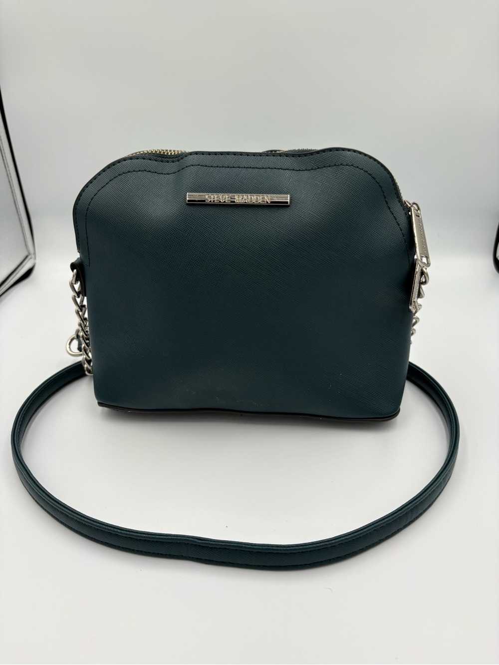 Steve Madden Dark Teal Crossbody Bag with Chain Strap